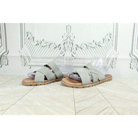 LL BEAN Lakewashed Gray Suede Strappy Slide Slip On Sandals Size 9 M - Picture 2 of 8